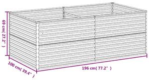 VidaXL corten acél kerti magaságyás 196 x 100 x 69 cm
