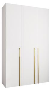 Gardróbszekrény Hartford 571, Laminált forgácslap, 246x150x52cm, Fehér, Aranysárga