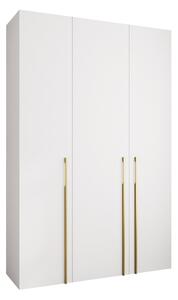 Gardróbszekrény Hartford 571, Laminált forgácslap, 246x160x52cm, Aranysárga, Fehér