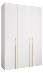 Gardróbszekrény Hartford 571, Laminált forgácslap, 246x160x42cm, Aranysárga, Fehér