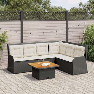 VidaXL Polyrattan Kerti Ülőgarnitúra - 5 részes - Fekete
