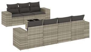 VidaXL Polyrattan Kerti Ülőgarnitúra - 8 részes - Világosszürke