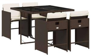 VidaXL Polyrattan Kerti Étkezőgarnitúra - 5 részes