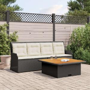 VidaXL Kerti Ülőgarnitúra - 3 részes - Fekete Polyrattan