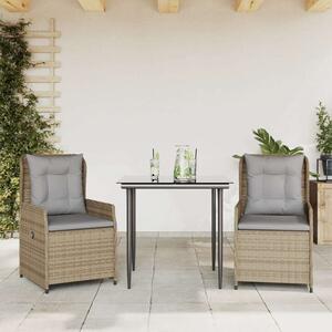 Polyrattan Kerti Étkezőgarnitúra - 3 részes - Bézs