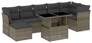 VidaXL Polyrattan Kerti Ülőgarnitúra - 8 részes - Szürke