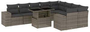 VidaXL Polyrattan Kerti Ülőgarnitúra - 10 részes - Szürke
