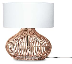 Fehér-natúr színű asztali lámpa textil búrával (magasság 60 cm) Kalahari – Good&Mojo