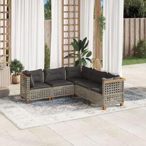 VidaXL Polyrattan Kerti Ülőgarnitúra - 5 részes - Szürke