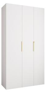 Gardróbszekrény Hartford 573, Laminált forgácslap, 246x130x42cm, Aranysárga, Fehér