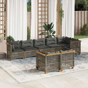 VidaXL Polyrattan Kerti Ülőgarnitúra - 8 részes - Szürke