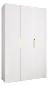 Gardróbszekrény Hartford 573, Laminált forgácslap, 246x150x42cm, Aranysárga, Fehér