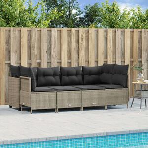 VidaXL Polyrattan Kerti Ülőgarnitúra - 5 részes, Világosszürke