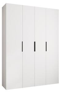 Gardróbszekrény Hartford 574, Laminált forgácslap, 246x180x42cm, Fekete, Fehér