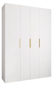 Gardróbszekrény Hartford 574, Laminált forgácslap, 246x170x42cm, Aranysárga, Fehér