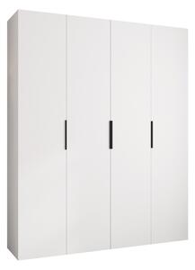 Gardróbszekrény Hartford 574, Laminált forgácslap, 246x200x42cm, Fekete, Fehér