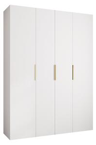 Gardróbszekrény Hartford 574, Laminált forgácslap, 246x180x42cm, Aranysárga, Fehér