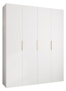 Gardróbszekrény Hartford 574, Laminált forgácslap, 246x200x52cm, Aranysárga, Fehér