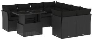 VidaXL Polyrattan Kerti Ülőgarnitúra - 9 részes - Fekete