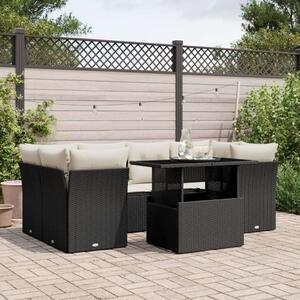 VidaXL Polyrattan Kerti Ülőgarnitúra - 7 részes - Fekete
