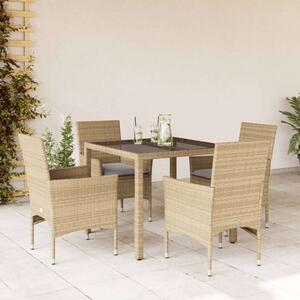 VidaXL Kerti Étkezőgarnitúra - 5 részes - Bézs Polyrattan