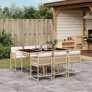 VidaXL Polyrattan Kerti Étkezőgarnitúra - 7 részes, Bézs