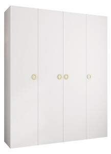 Gardróbszekrény Hartford 554, Laminált forgácslap, 246x200x42cm, Aranysárga, Fehér