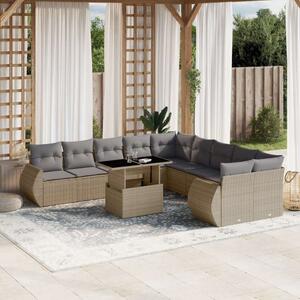 VidaXL Polyrattan Kerti Ülőgarnitúra - 11 részes - Bézs