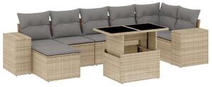 VidaXL Polyrattan Kerti Ülőgarnitúra - 8 részes - Bézs