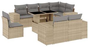 Polyrattan Kerti Ülőgarnitúra - 9 részes - Bézs