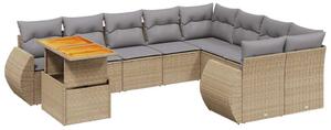 VidaXL Polyrattan Kerti Ülőgarnitúra - 10 részes - Bézs
