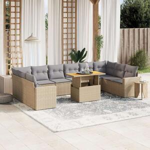 VidaXL Polyrattan Kerti Ülőgarnitúra - 11 részes - Bézs