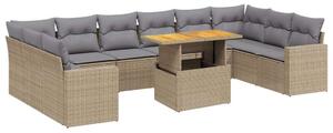 VidaXL Polyrattan Kerti Ülőgarnitúra - 11 részes - Bézs