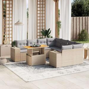 VidaXL Polyrattan Kerti Ülőgarnitúra - 9 részes - Bézs