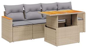 VidaXL Polyrattan Kerti Ülőgarnitúra - 5 részes - Bézs