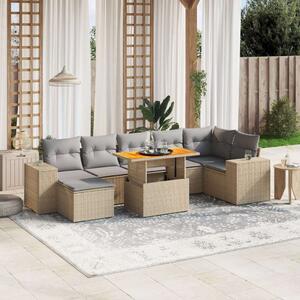 VidaXL Polyrattan Kerti Ülőgarnitúra - 8 részes - Bézs