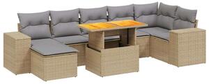 VidaXL Polyrattan Kerti Ülőgarnitúra - 8 részes - Bézs