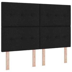 VidaXL LED ágytámla LED szalagokkal fejtámlával Fekete 160 cm szövet