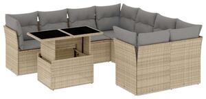 VidaXL Polyrattan Kerti Ülőgarnitúra - 9 részes - Bézs