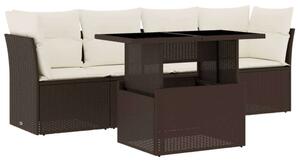 VidaXL Polyrattan Kerti Ülőgarnitúra - 5 részes - Barna
