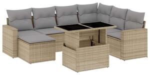 VidaXL Polyrattan Kerti Ülőgarnitúra - 8 részes - Bézs