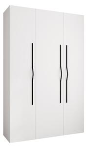 Gardróbszekrény Hartford 563, Laminált forgácslap, 246x160x42cm, Fehér, Fekete
