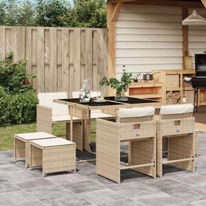 VidaXL Polyrattan Kerti Étkezőgarnitúra - 9 részes - Bézs