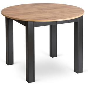 Kihúzható étkezőasztal 102–142 cm méretben, craft tölgy/fekete színben HARRY