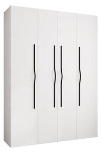 Gardróbszekrény Hartford 564, Laminált forgácslap, 246x180x52cm, Fekete, Fehér