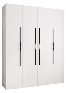 Gardróbszekrény Hartford 564, Laminált forgácslap, 246x200x52cm, Fekete, Fehér