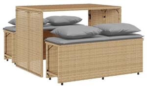 VidaXL Polyrattan Kerti Étkezőgarnitúra - 3 részes, Bézs