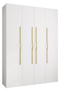 Gardróbszekrény Hartford 564, Laminált forgácslap, 246x180x52cm, Aranysárga, Fehér