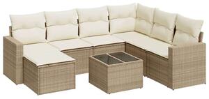 VidaXL Polyrattan Kerti Ülőgarnitúra - 8 részes - Bézs