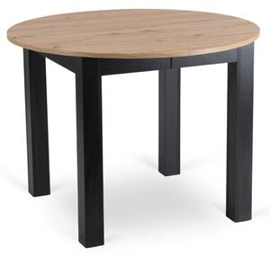 Kihúzható étkezőasztal 102–142 cm méretben, artisan tölgy/fekete színben HARRY